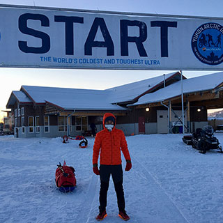 De Decker at the starting line of “The World’s Coldest and Toughest Ultra” in 2018.